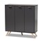 Baxton Studio Kelson Modern and Contemporary Dark Grey and Gold Finished Wood 3-Door Shoe Cabinet 189-11574-ZORO - alternate 9